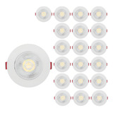 Kit 20 Spot Led Smd 7w Dicróica Direcionável Redondo Forte Estrutura Branco Frio 110v 220v