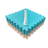 Kit 20 Tapete Ou Tatame Eva Bebe 50x50x1 Cm Cores Pasteis Verde E Creme