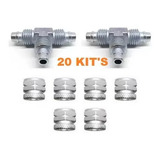 Kit 20 Tee 8mm Rosca Suspensão Ar Rodoar 60 Porcas