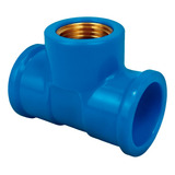Kit 20 Tee Azul Soldável Bucha Latao 25mm X 3 4 Tubo Cano Te