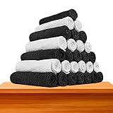 Kit 20 Toalhas De Rosto Para Salão Profiline 10 Brancas 10 Pretas 