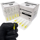 Kit 200 Agulha Amarela 30g Ultra Fina Extracao Cravos Milium