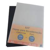 Kit 200 Capa Encadernação A4 Preta Cristal Line 100un Cada