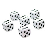 Kit 200 Dados Brancos 6 Faces Jogos Rpg 16mm Branco Preto