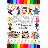 Kit 200 Desenhos Para Pintar E Colorir Tema Variados Folha A4 Inteira 4 Por Folha 0009
