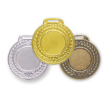 Kit 200 Medalhas Aço 44mm Lisa   Ouro Prata Bronze