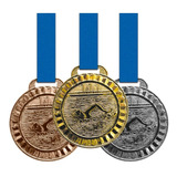 Kit 200 Medalhas Metal 45mm Natação Ouro Prata Bronze