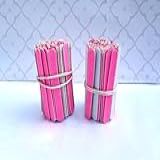 Kit 200 Mini Lixas De Unha Kit Manicure Pedicure 8cm Descartáveis Rosa 