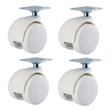 Kit 200 Rodinha Berço 50 Mm Chapa Reta Branco S trava