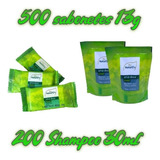 Kit 200 Shampoo 2em1 Erva Doce 30ml 500un Sabonete 13g