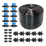 Kit 200m Mangueira Gotejadora 16mm 20 Registros Chulas Final