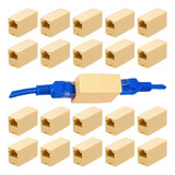 Kit 20x Adaptador Emenda Rj45 Cabo Rede Cat5e Conector Fêmea