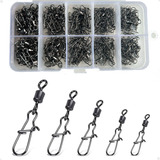 Kit 210 Snap Girador Lorben Pesca Engate Rápido Com Estojo