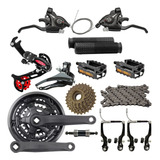 Kit 21vel Bike Gta Alavancas Cambios Catraca Corrente Freio