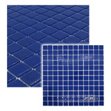 Kit 22 Placas Pastilha De Vidro Cristal Azul Lisa 30x30cm