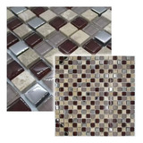 Kit 22 Placas Pastilha De Vidro E Pedra 30x30cm La Bella