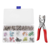 Kit 230 Botão De Pressão Colorido Alicate Pregador Caixa