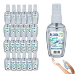 Kit 24 Álcool 70 De Bolsa Líquido Spray 60ml Perfumado