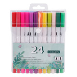 Kit 24 Canetas Brush Pen Finelina