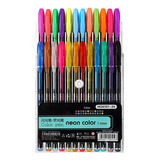 Kit 24 Canetas Coloridas Em Gel Cores Metálica Pastel Neon