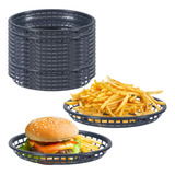 Kit 24 Cestinha Lanchonete Cesta Lanches Fritas Oval