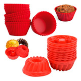 Kit 24 Formas Mini Pudim Cupcakes Bolos Muffins Confeitaria