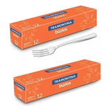 Kit 24 Garfos De Mesa Inox Búzios Tramontina Talheres Jantar