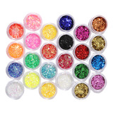 Kit 24 Glitter Cores Para Unhas Decorações Encapsulamento