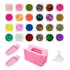 Kit 24 Glitter Variados   Coletor Pá Funil Evita Desperdício