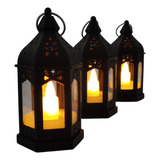 Kit 24 Luminárias Vela Led Mini Lampião Decoração Retrô