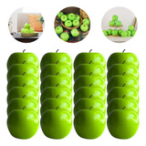 Kit 24 Maçãs Verde Fruta Artificial Decoração Realista 8cm