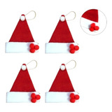Kit 24 Mini Gorro Touca Papai Noel Enfeite De Garrafa Natal