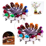 Kit 24 Passarinhos Decorativo Coloridos Artificial Decoração
