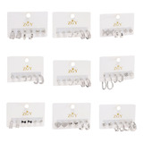 Kit 24 Peças Brincos Argola Strass Detalhes Presente Atacado