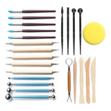 Kit 24 Peças Profissionais Escultura Argila Modelagem Corte