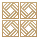 Kit 24 Placas Mdf Painel Elemento Vazado Cobogó Cru 006