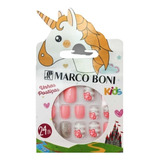 Kit 24 Unhas Postiças Rosa Infantil Autocolante Princesa