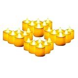 Kit 24 Velas LEDs Brancas Decorativas Luz Amarela