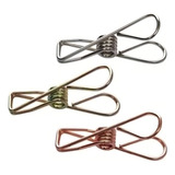 Kit 24pregadores De Metal Grande Varal Prendedor Roupas Inox Cor Metalica