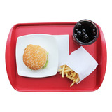 Kit 25 Bandeja Restaurante Self Service Fast Food 44x30 Cor Vermelho