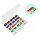 Kit 25 Bobinas Carretilha Reta Industrial Coloridas Estojo