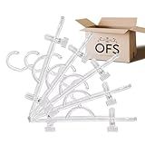 Kit 25 Cabides Acrílico Saia Calça Fixo 50 Presilhas