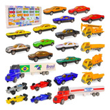 Kit 25 Carrinhos Caminhão Carretas Super Plástico