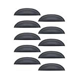 Kit 25 Puxadores De Concha Para Gavetas Armários Móveis E Portas Preto Fosco 