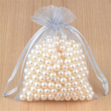 Kit 25 Saquinho Saco Organza 9x12 Branco Lembrancinha