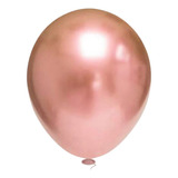 Kit 25 Unidades Balão Bexiga Metalizado 5 Polegadas Festa Cor Rose
