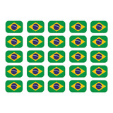 Kit 25un Adesivo Refletivo Bandeira Brasil