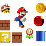 Kit 28 Adesivos De Parede Super Mario Bros P02