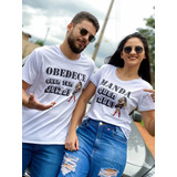 Kit 2camisetas Casal Manda Quem Pode