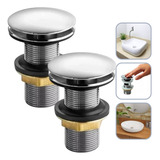 Kit 2pç 1 1 4 Válvula Click Luxo Inteligente Inox Banheiro